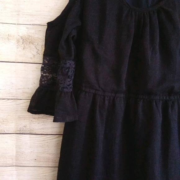 Band of Gypsy Black Dress With Cold Shoulder cut outs - Picture 4 of 6